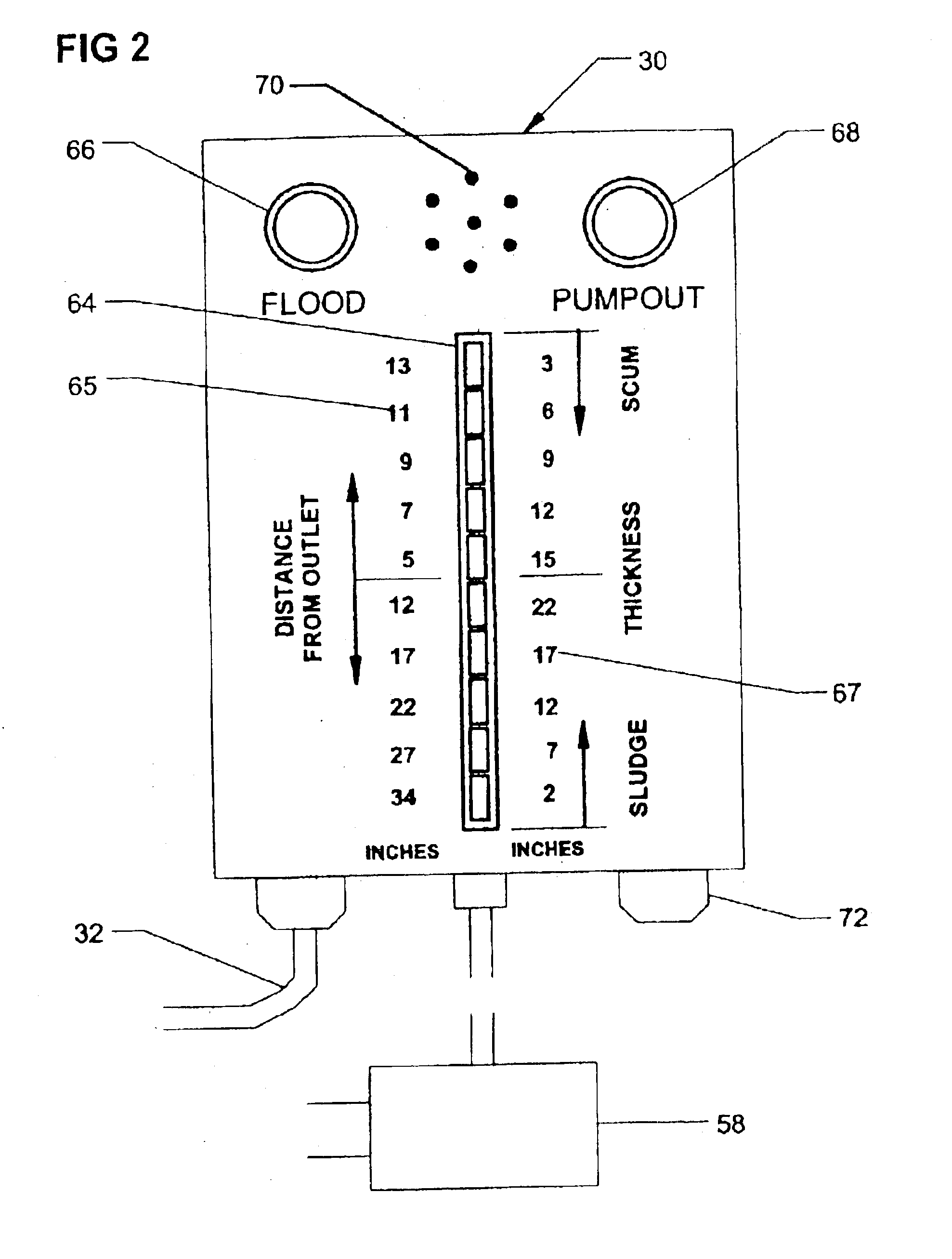 Monitoring system with thermal probe for detection of layers in stratified media