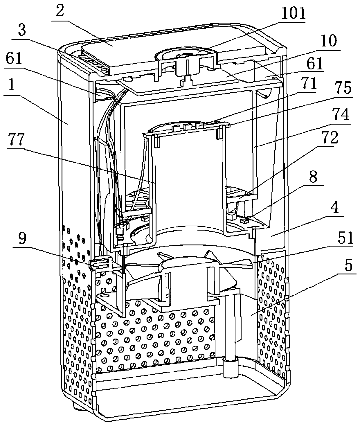 Air purifier with sterilizing and formaldehyde removing effects