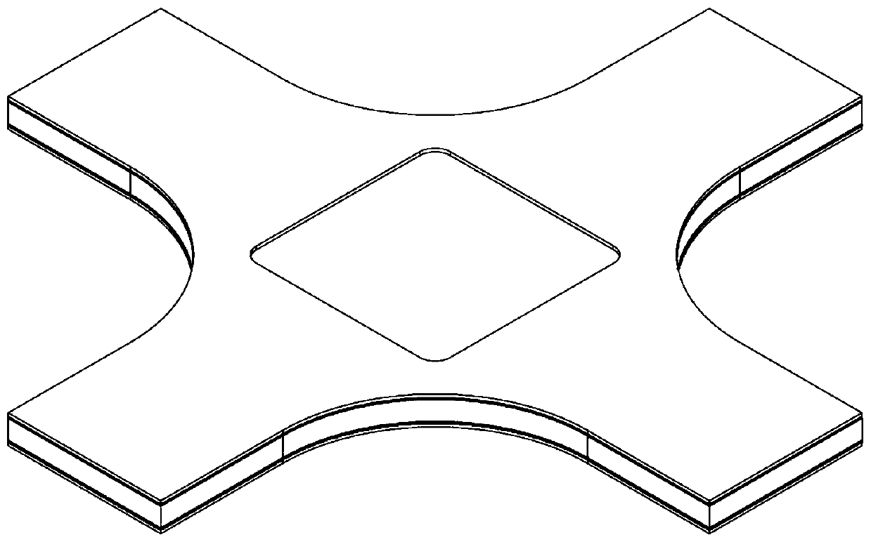 Machining method of butterfly-shaped composite material sandwich part