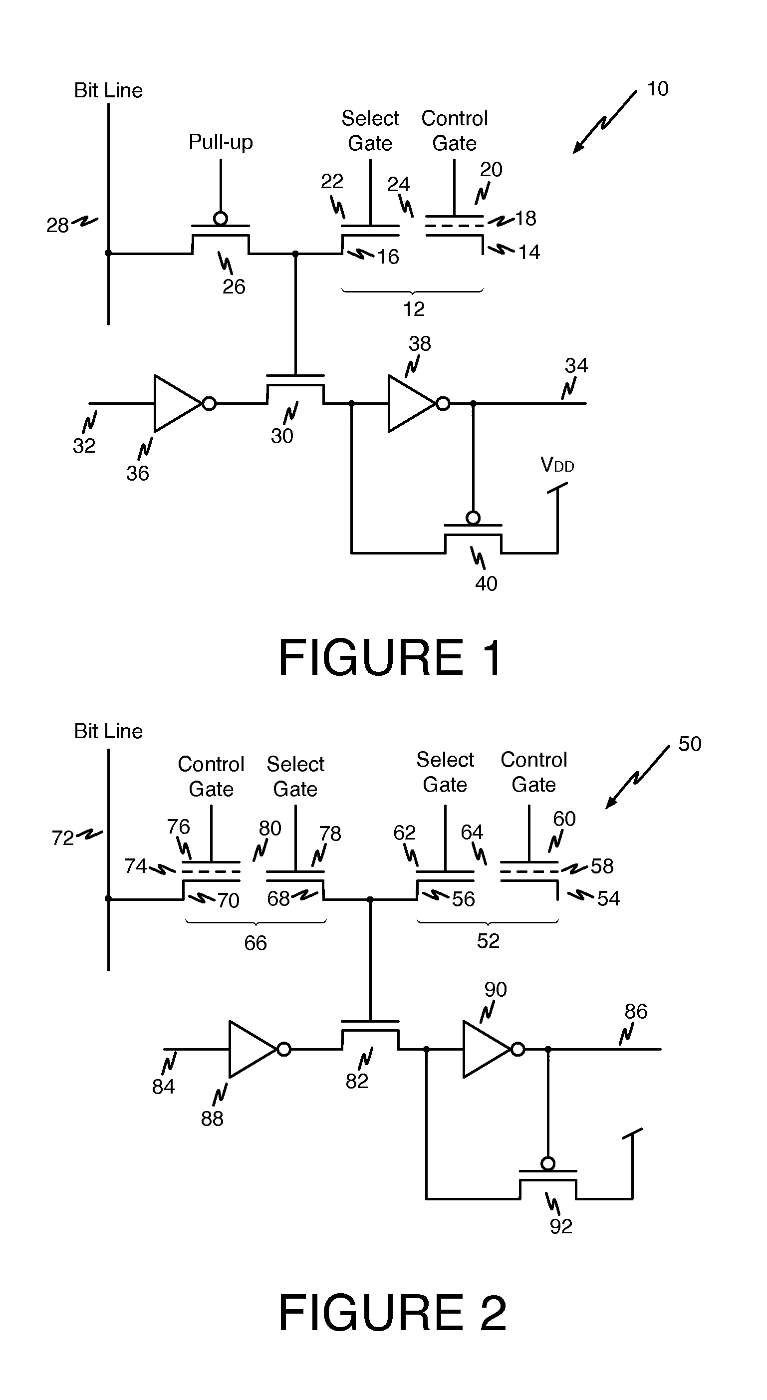 Split gate memory cell for programmable circuit device