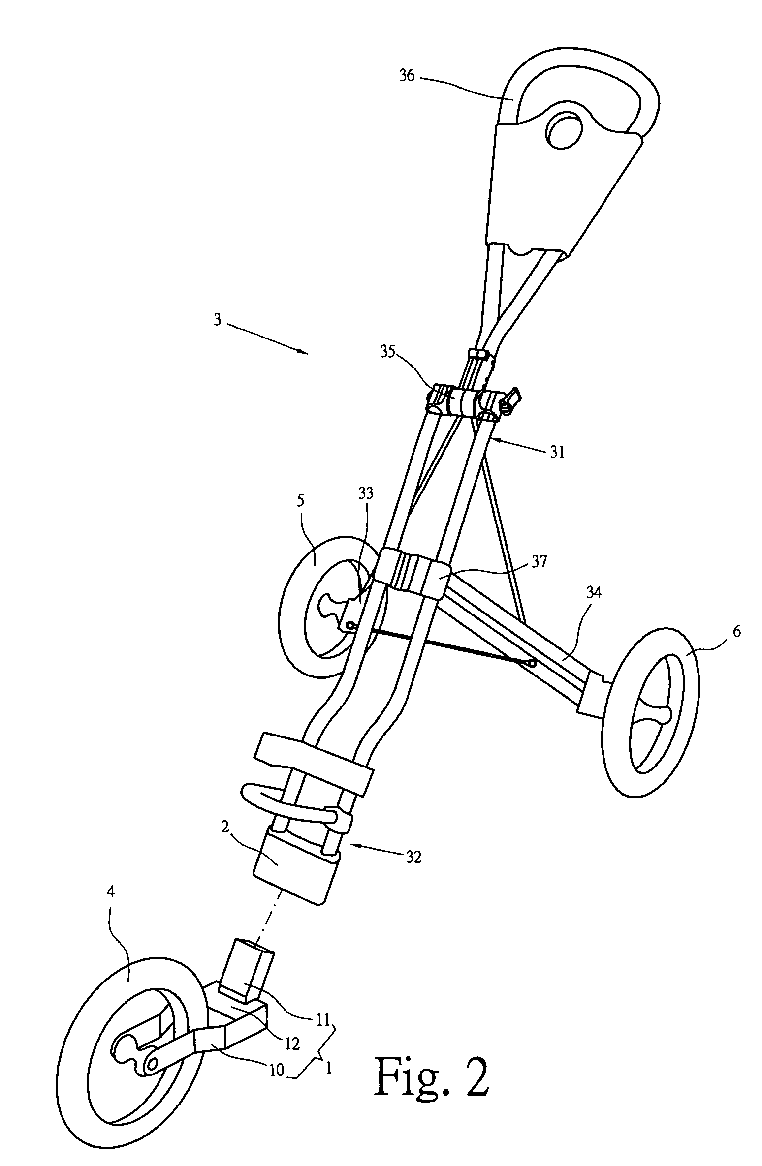 Easily detached and assembled golf cart with auxiliary wheel