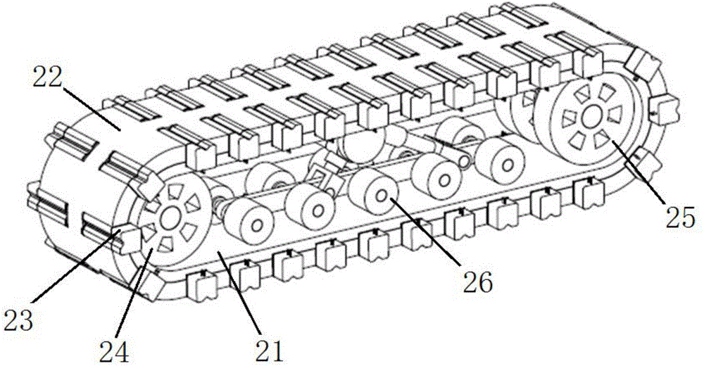 Crawler type wall climbing robot capable of moving horizontally and freely