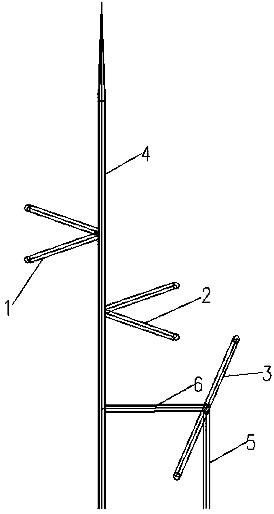 Roof outgoing line structure of indoor GIS equipment