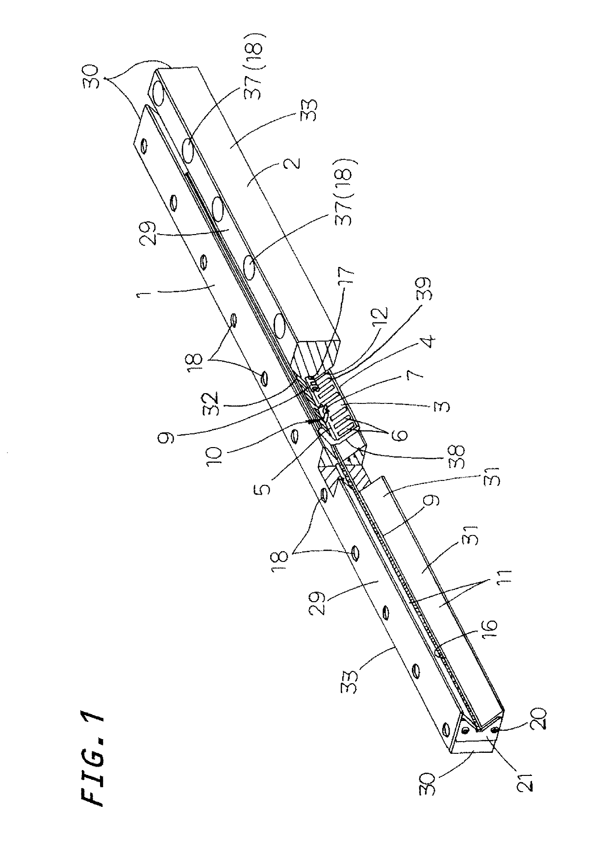 Finite linear motion guide unit having retainer straying prevention mechanism