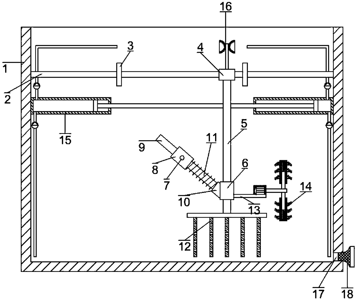 Device for mixing and stirring liquid materials