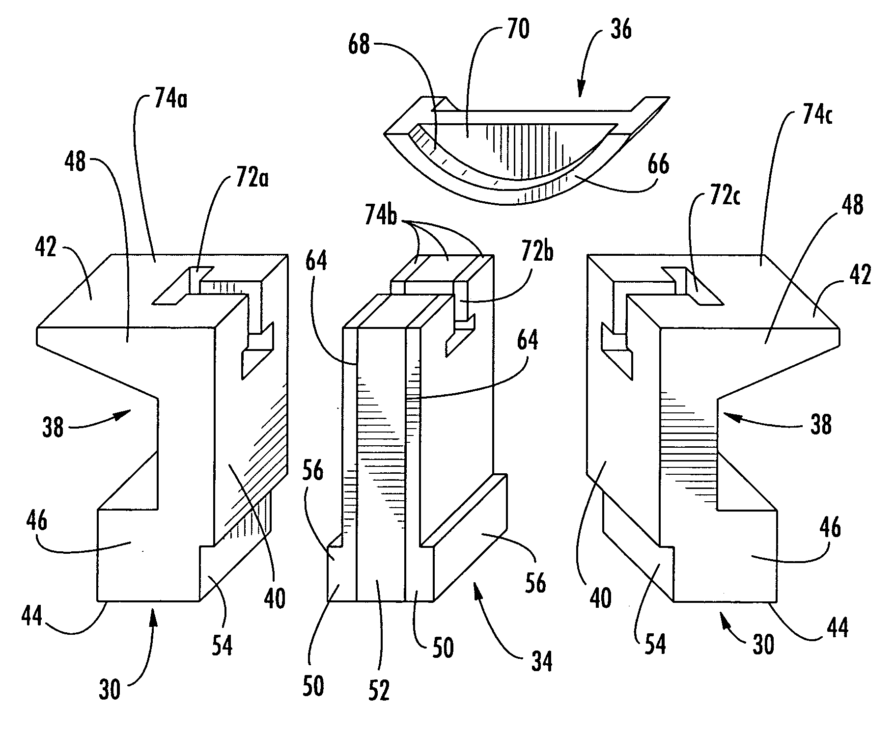 Locking spacer assembly for slotted turbine component