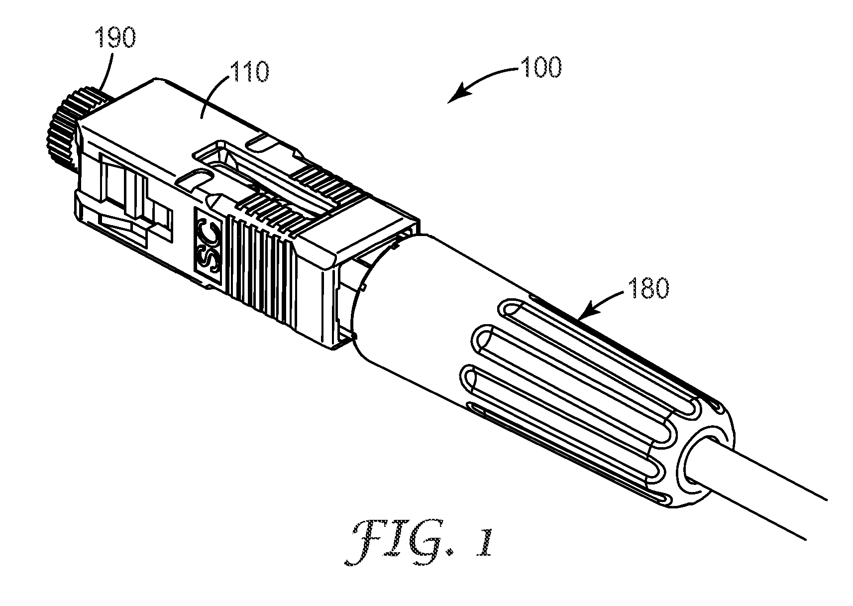 Field terminable optical fiber connector with splice element