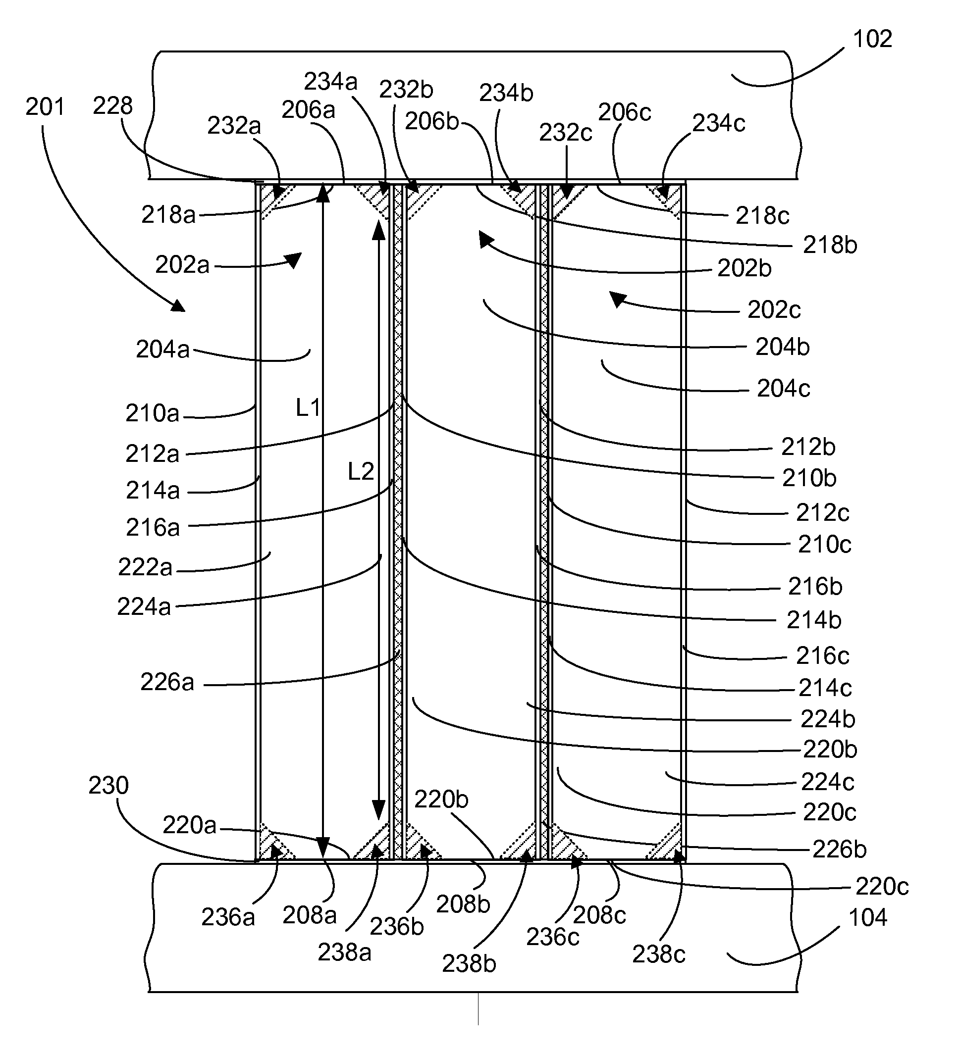 Multiple panel column and methods