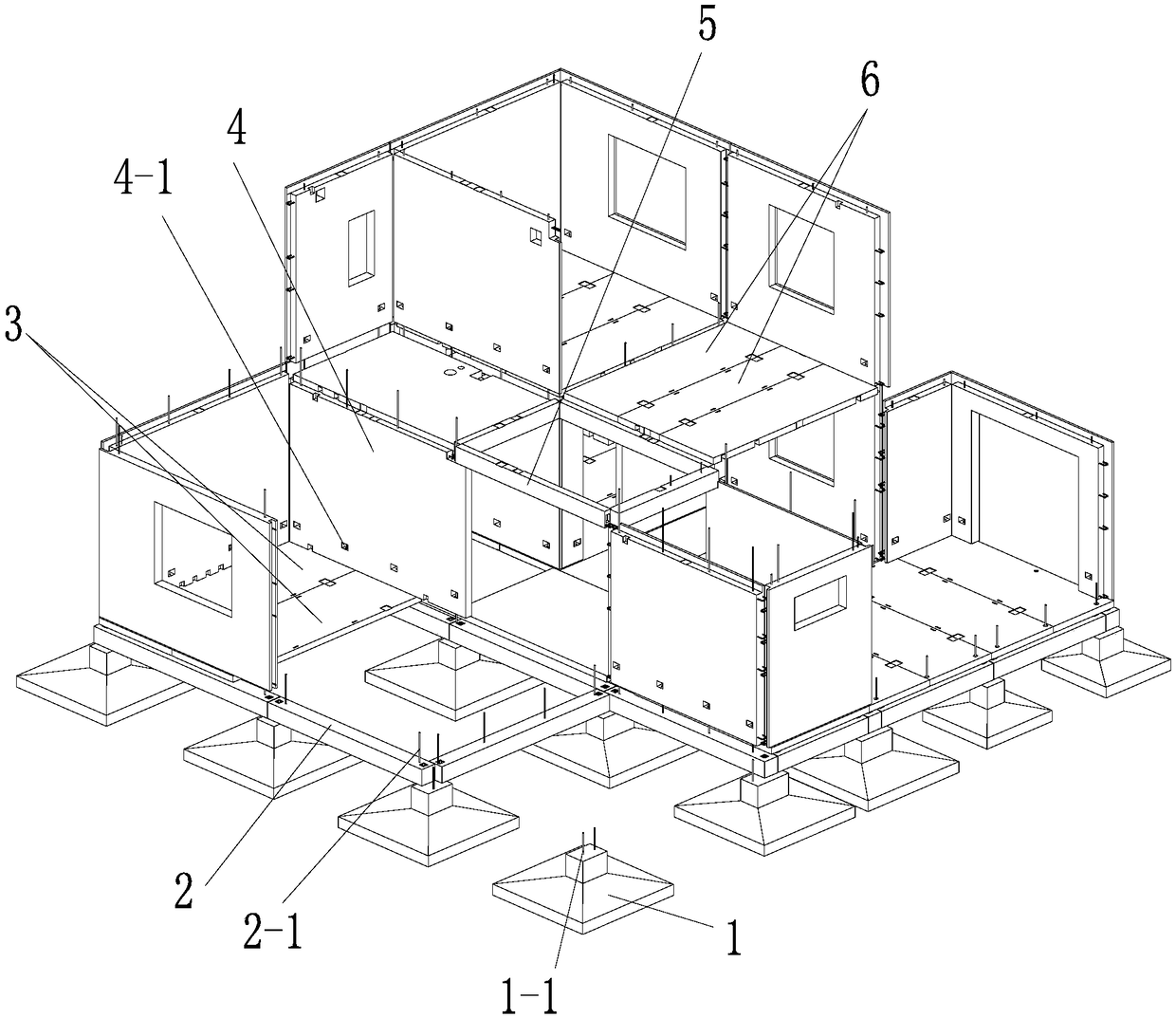Construction method of low-rise fully-fabricated concrete shear wall structure system