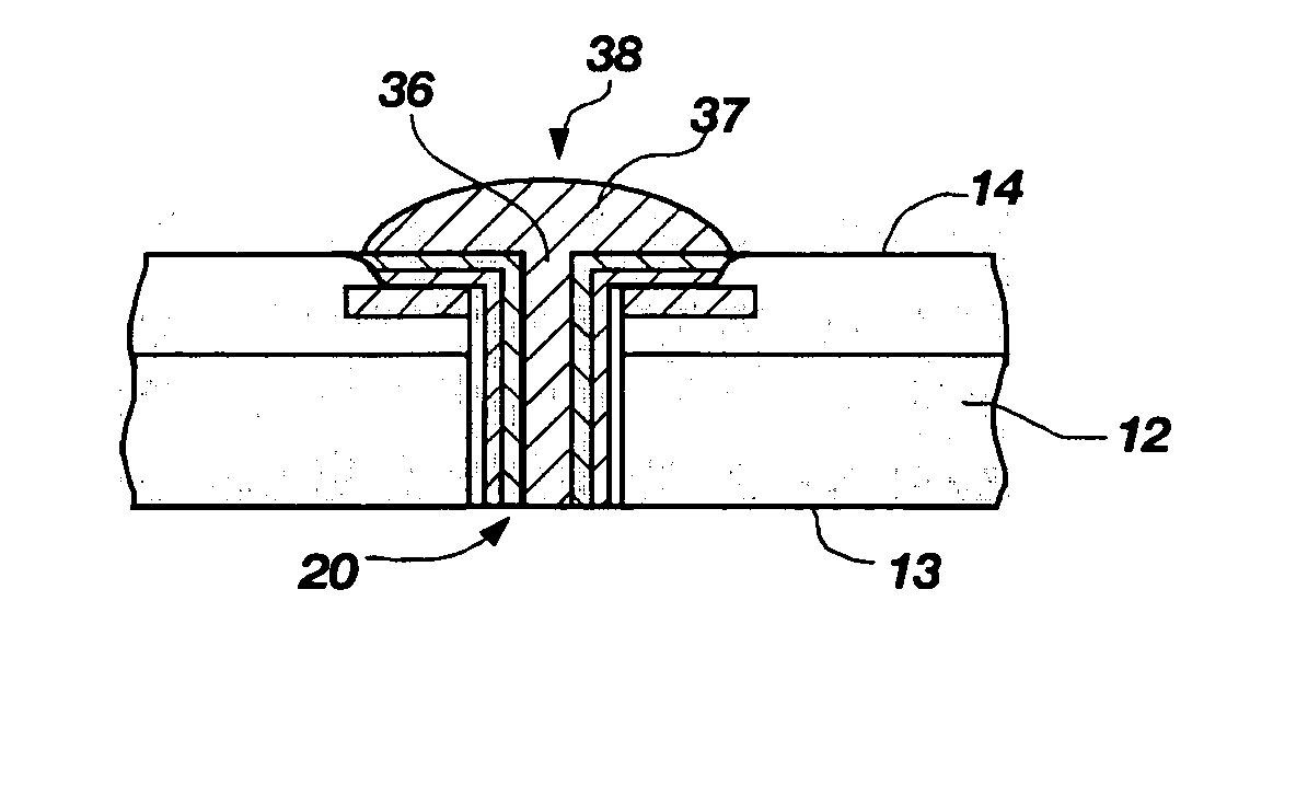 Methods for fabricating and filling conductive vias and conductive vias so formed