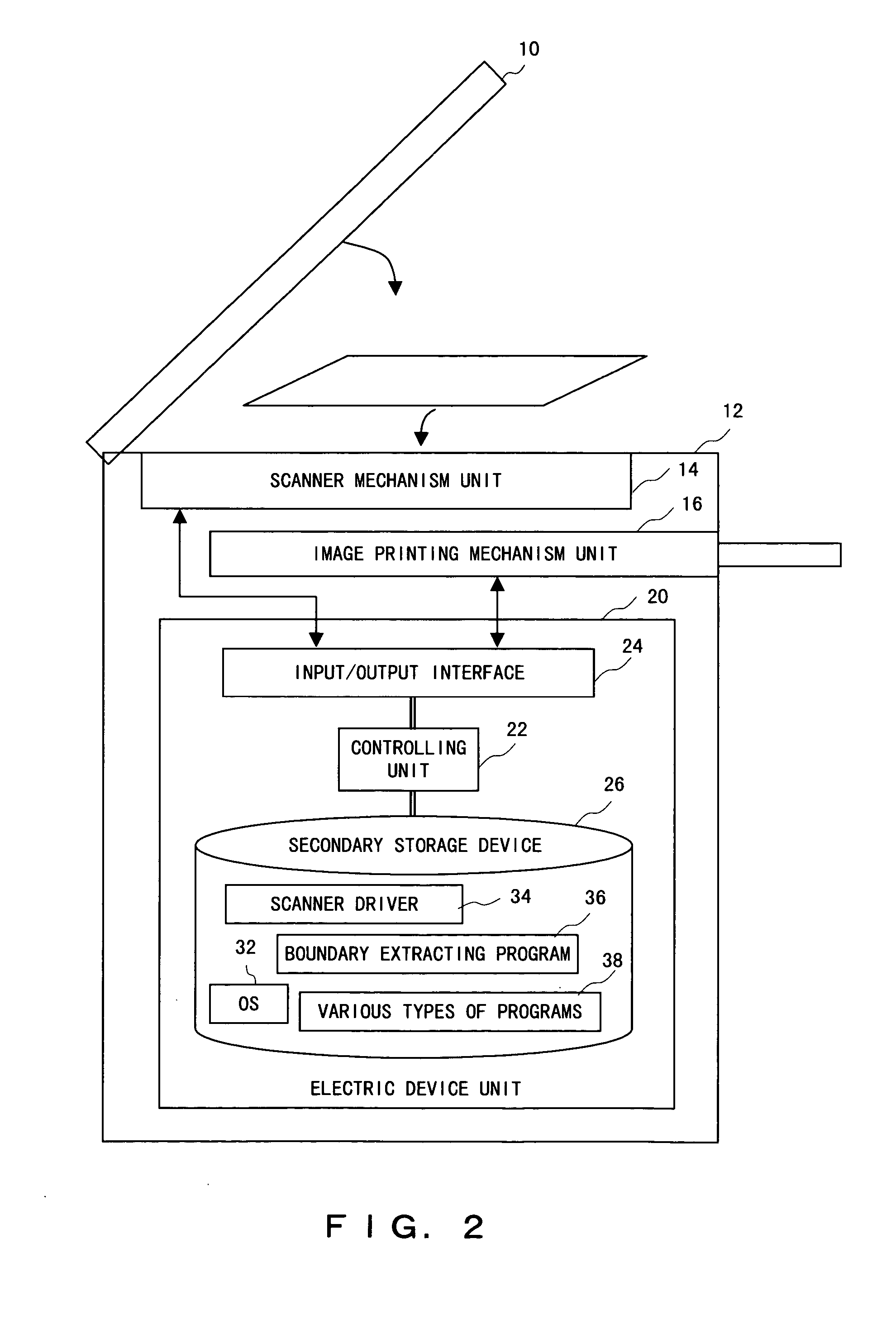 Boundary extracting method, program, and device using the same