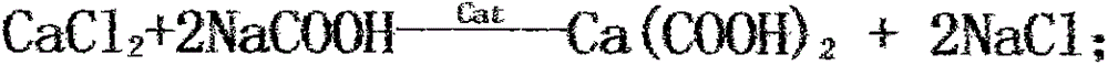Method of producing calcium formate with calcium chloride and sodium formate