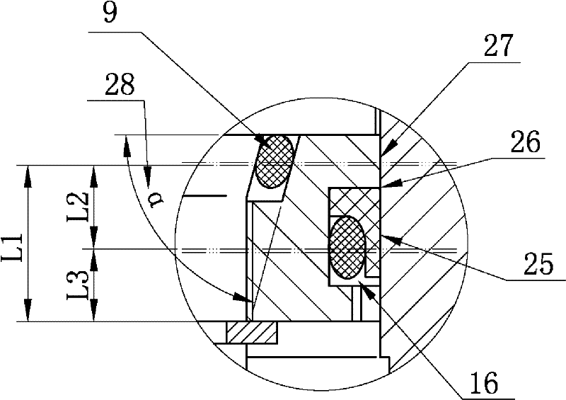 Hydraulic cylinder with sealing follow-up device