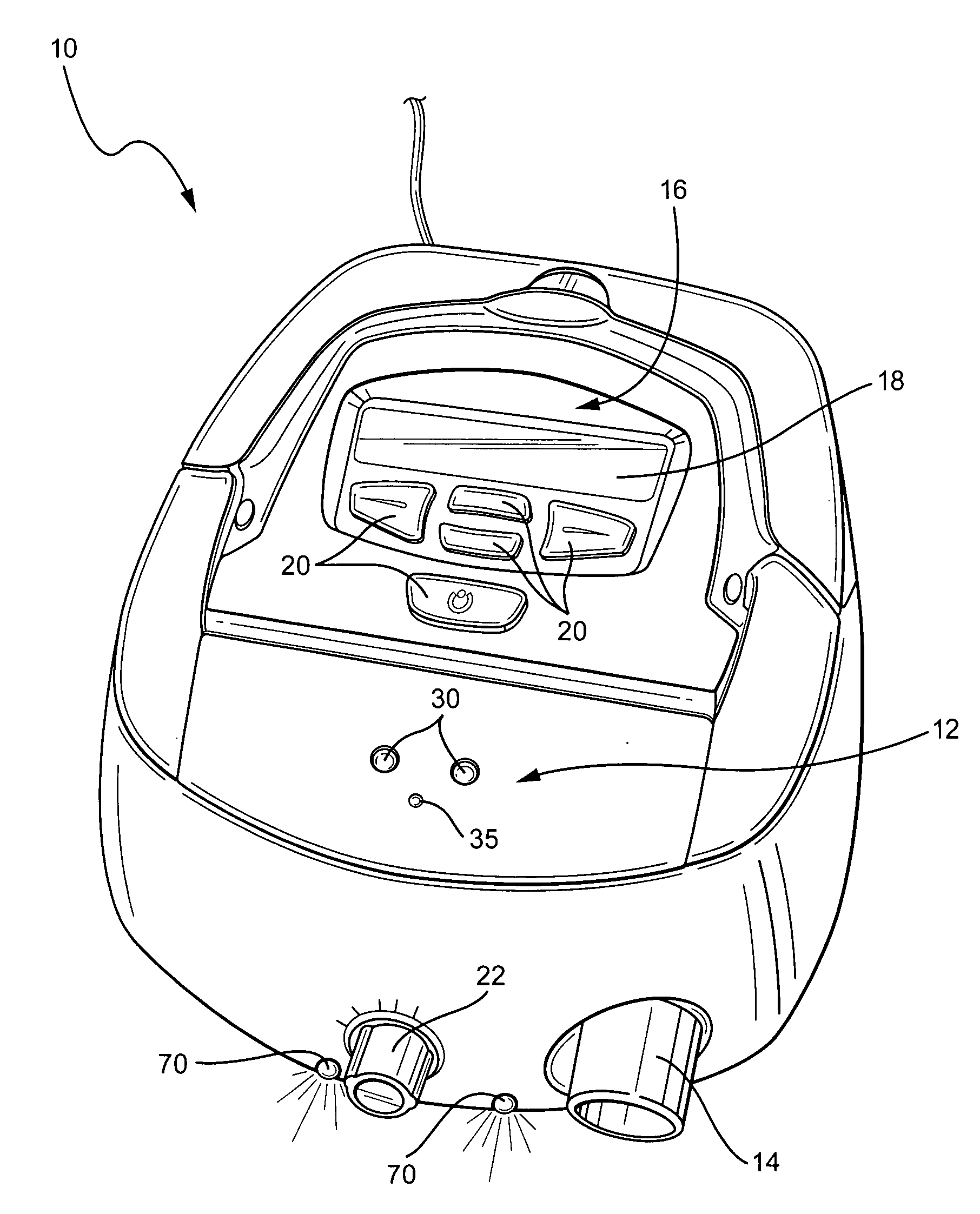 Touchless control system for breathing apparatus
