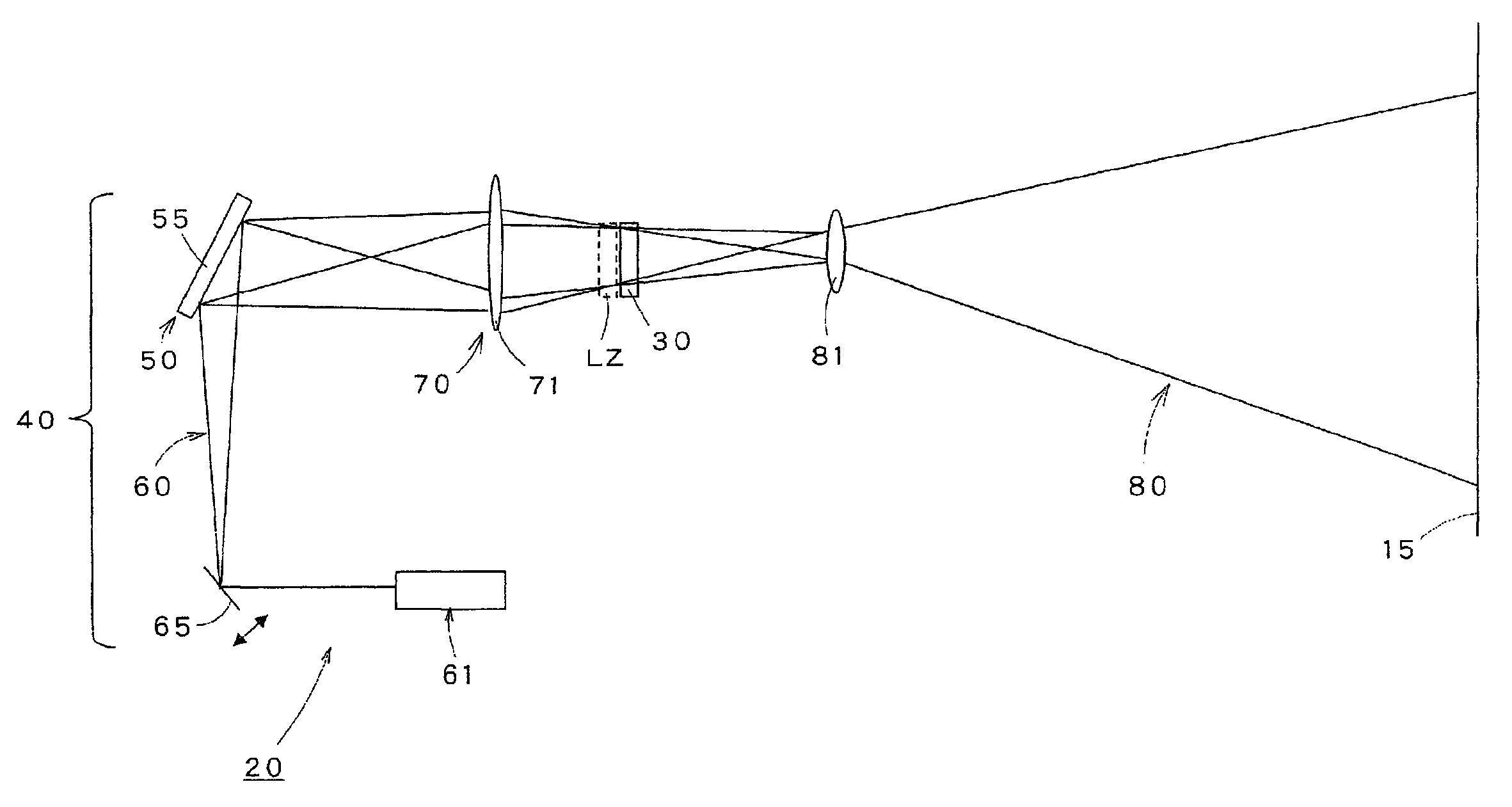 Projection apparatus and hologram recording medium