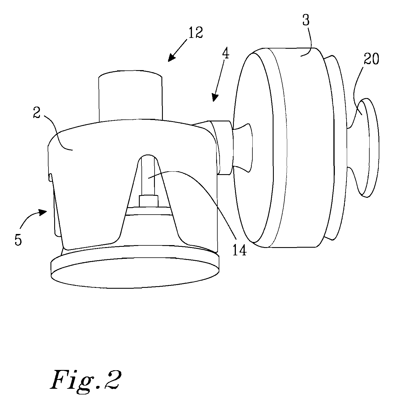 Device for providing fluid to a receptacle