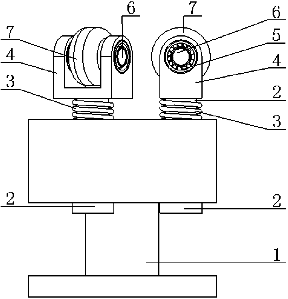 Multipoint flexible rolling supporting head for mirror image machining device