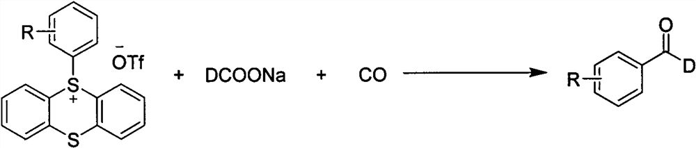 Synthesis method of palladium-catalyzed C-1 deuterated aromatic aldehyde