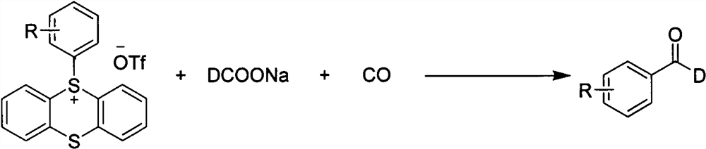 Synthesis method of palladium-catalyzed C-1 deuterated aromatic aldehyde