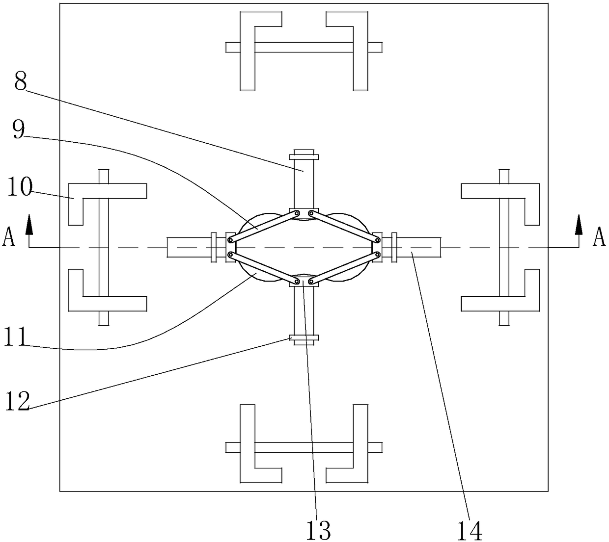 Automatic forging device for end faces of rectangular parts