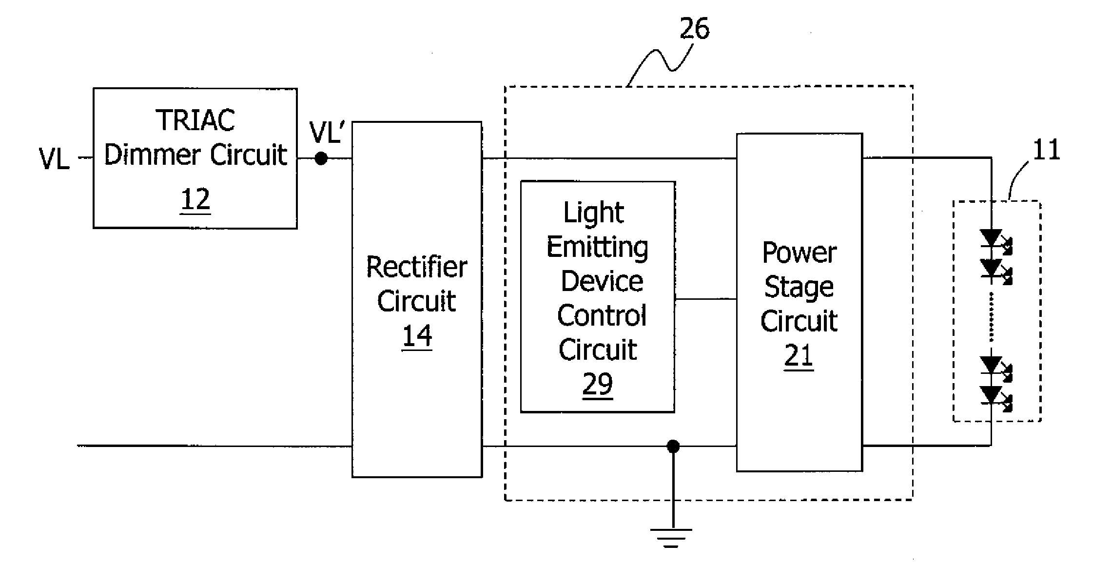 Light Emitting Device Power Supply Circuit, and Light Emitting Device Driver Circuit and Control Method Thereof