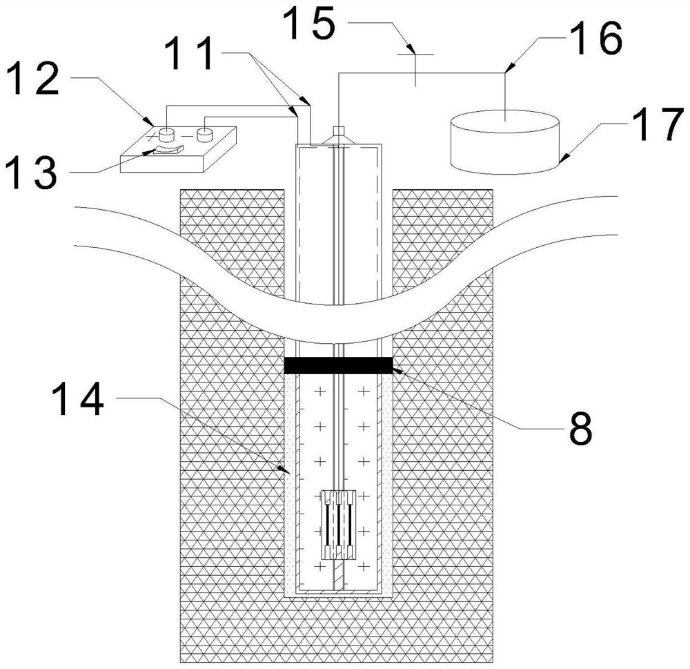 In-hole directional stone crushing device adopting high-voltage electric pulse and construction method thereof