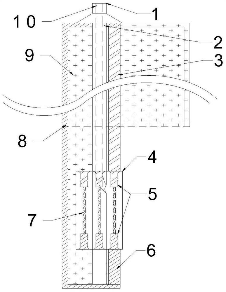 In-hole directional stone crushing device adopting high-voltage electric pulse and construction method thereof