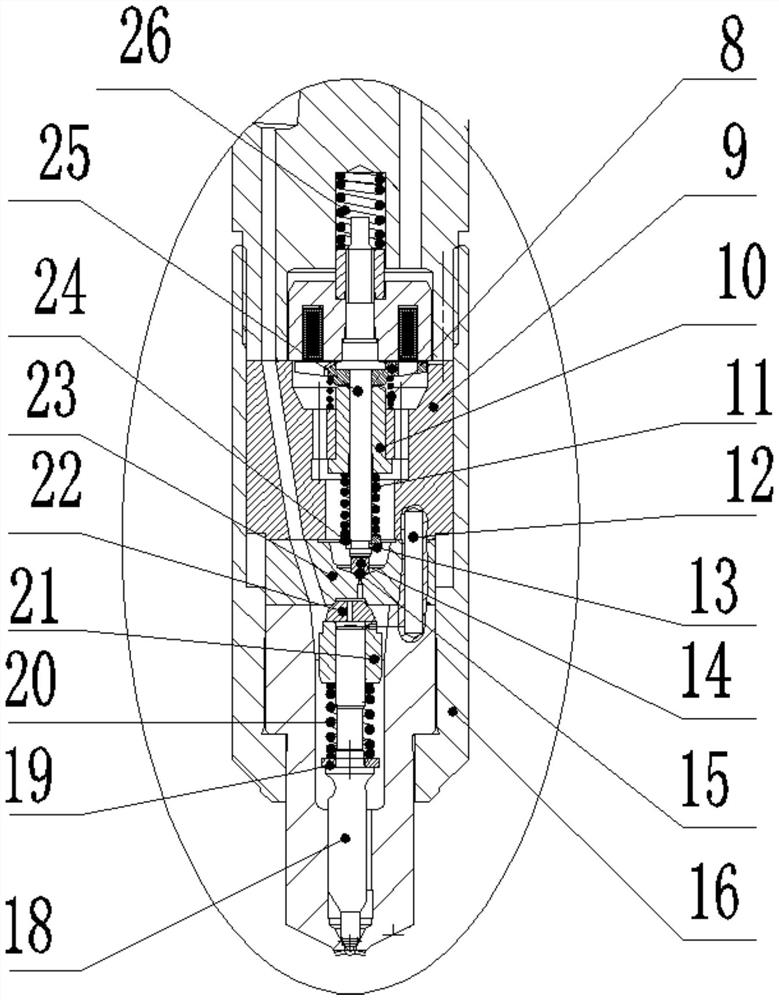 High-pressure common-rail oil injector assembly capable of automatically compensating perpendicularity