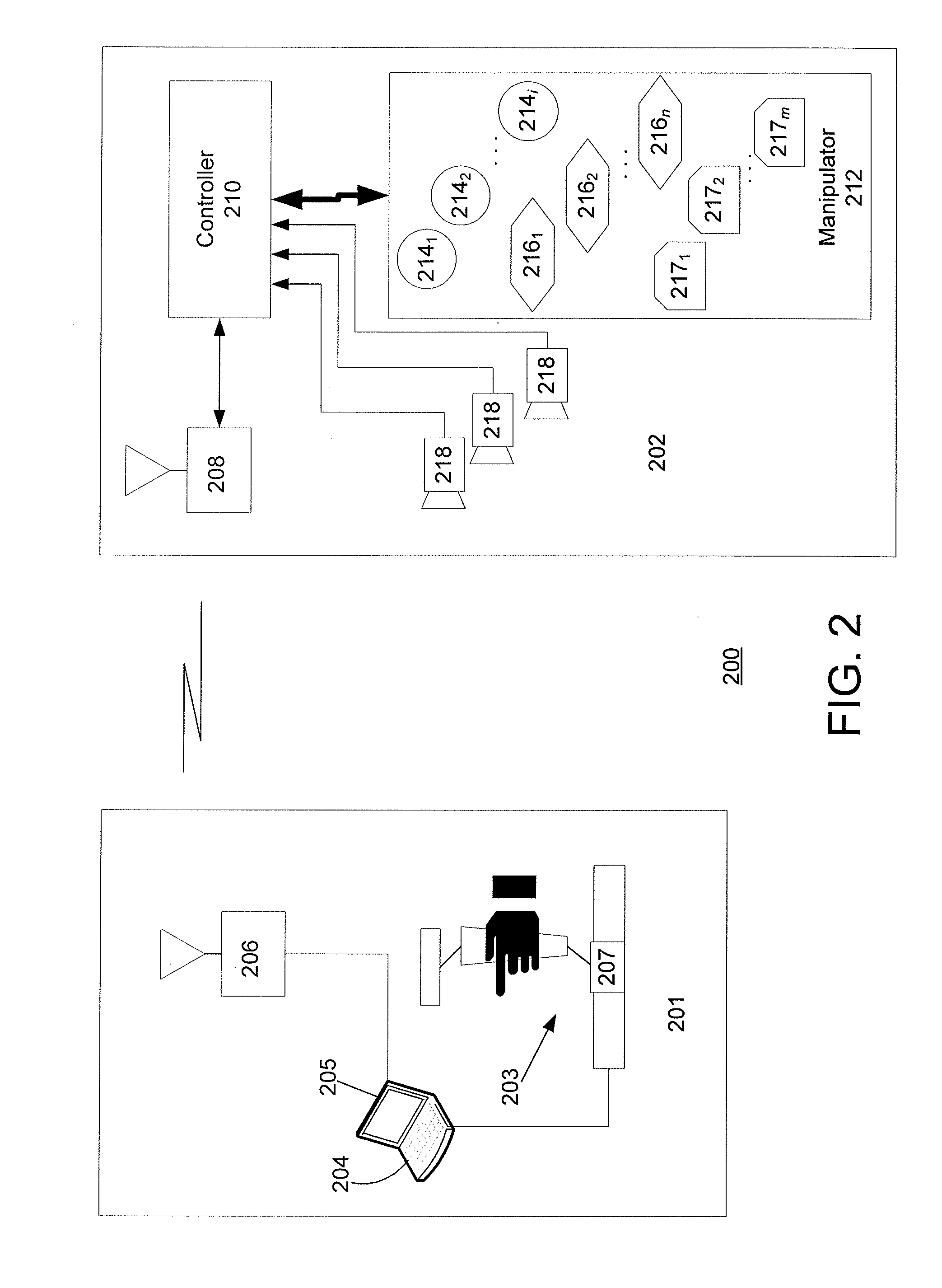 Telematic interface with control signal scaling based on force sensor feedback