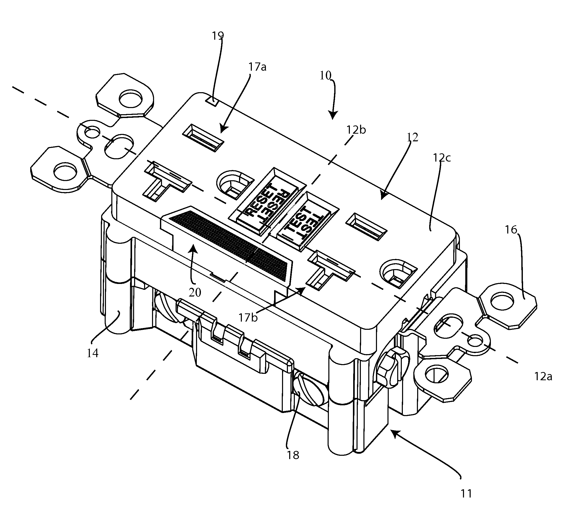 Combination device including a guide light and an electrical component