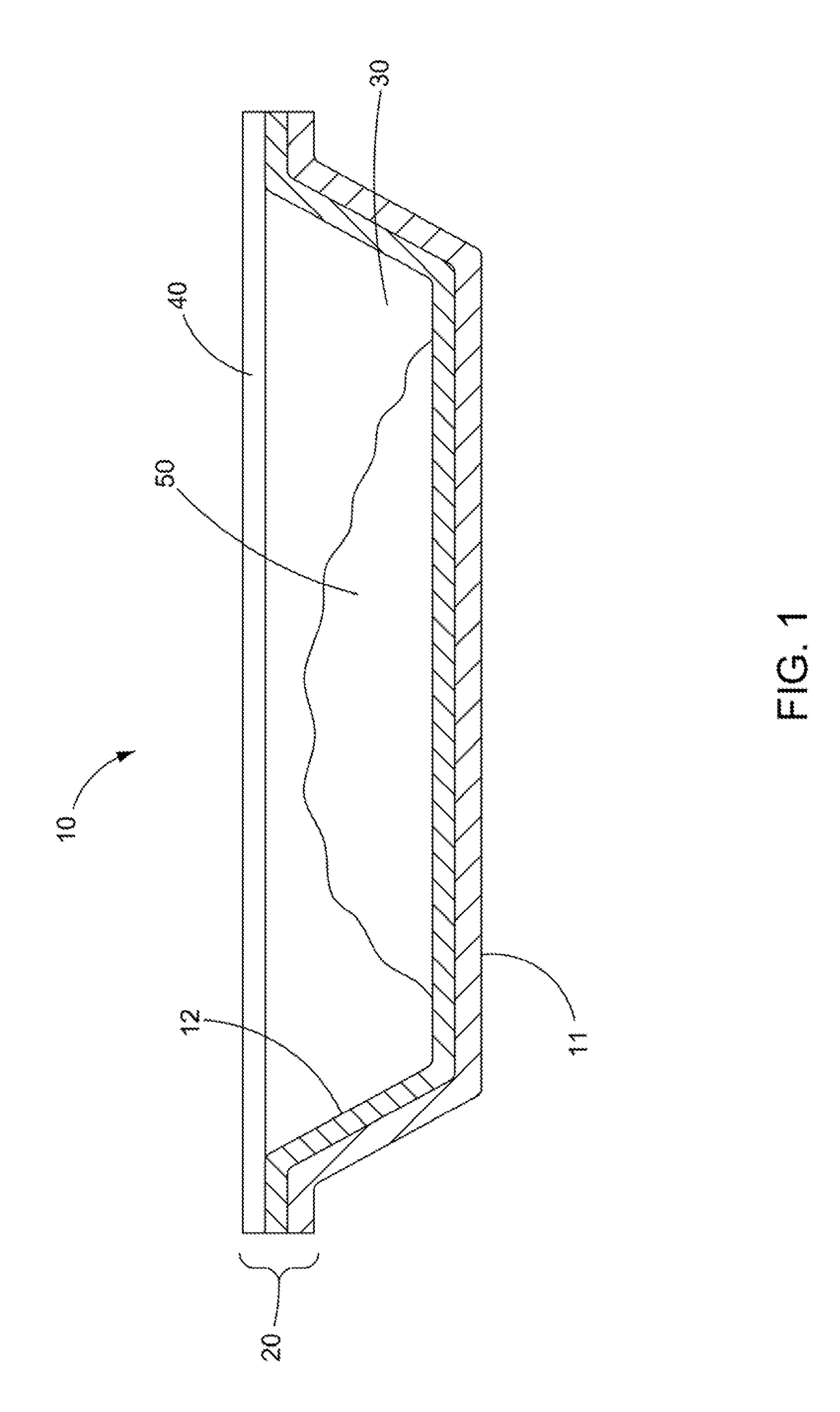 Packaging tray with capping layer