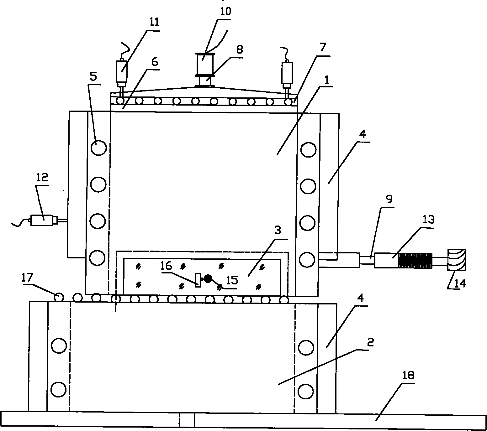 Earth-structure interaction contact surface shearing test visualization device