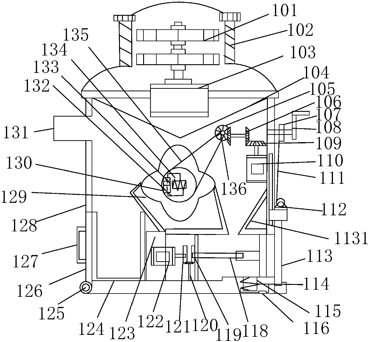 Automatically movable machining environment-friendly dust collection mechanism