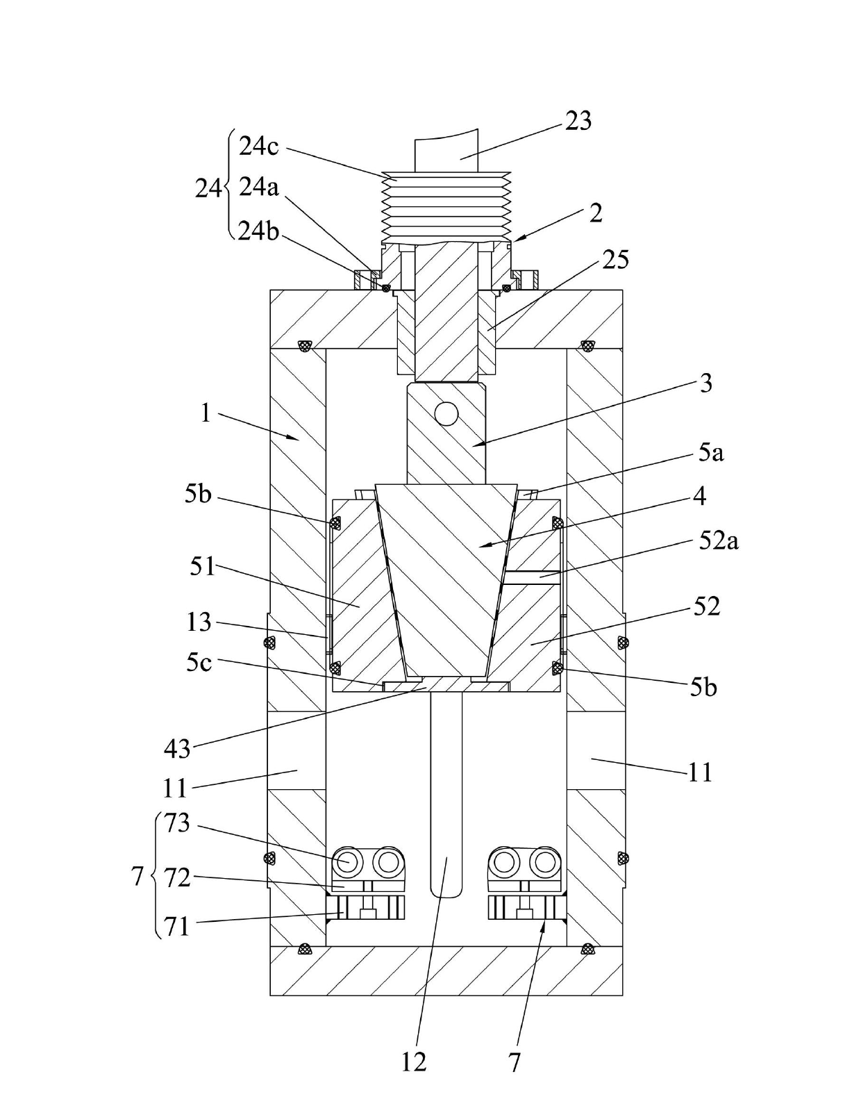 Single-surface sealed and two-way pressure bearing vacuum gate valve device