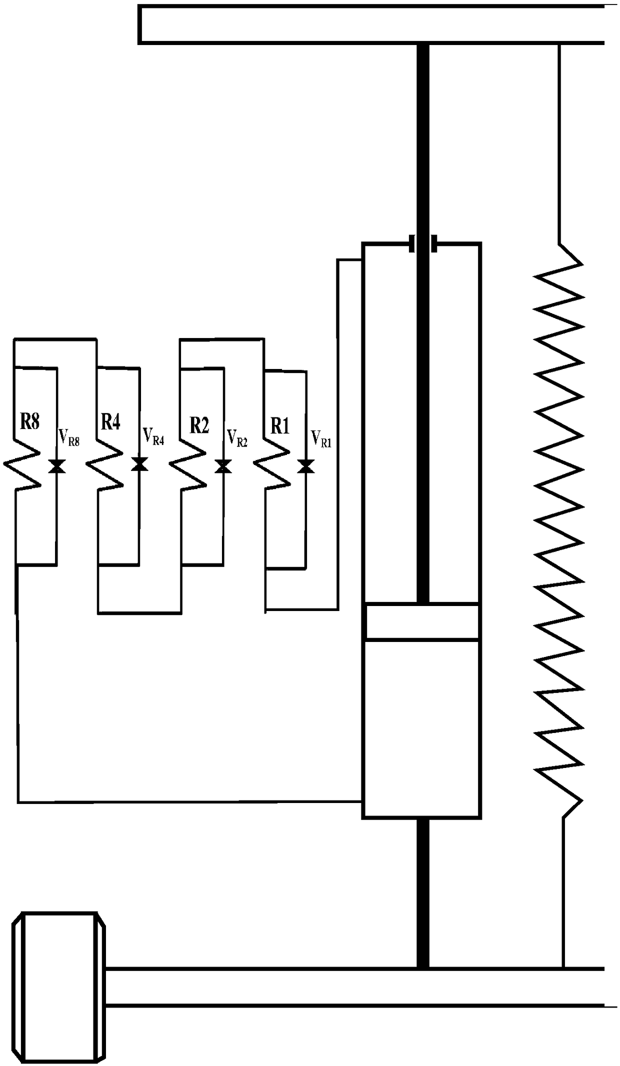 Series R-type automobile vibration absorber and method for recovering energy by single turbine