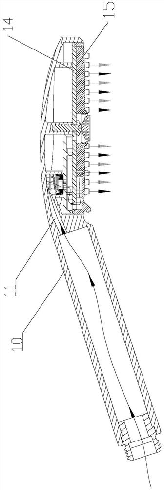 Pressurizing water outlet piece