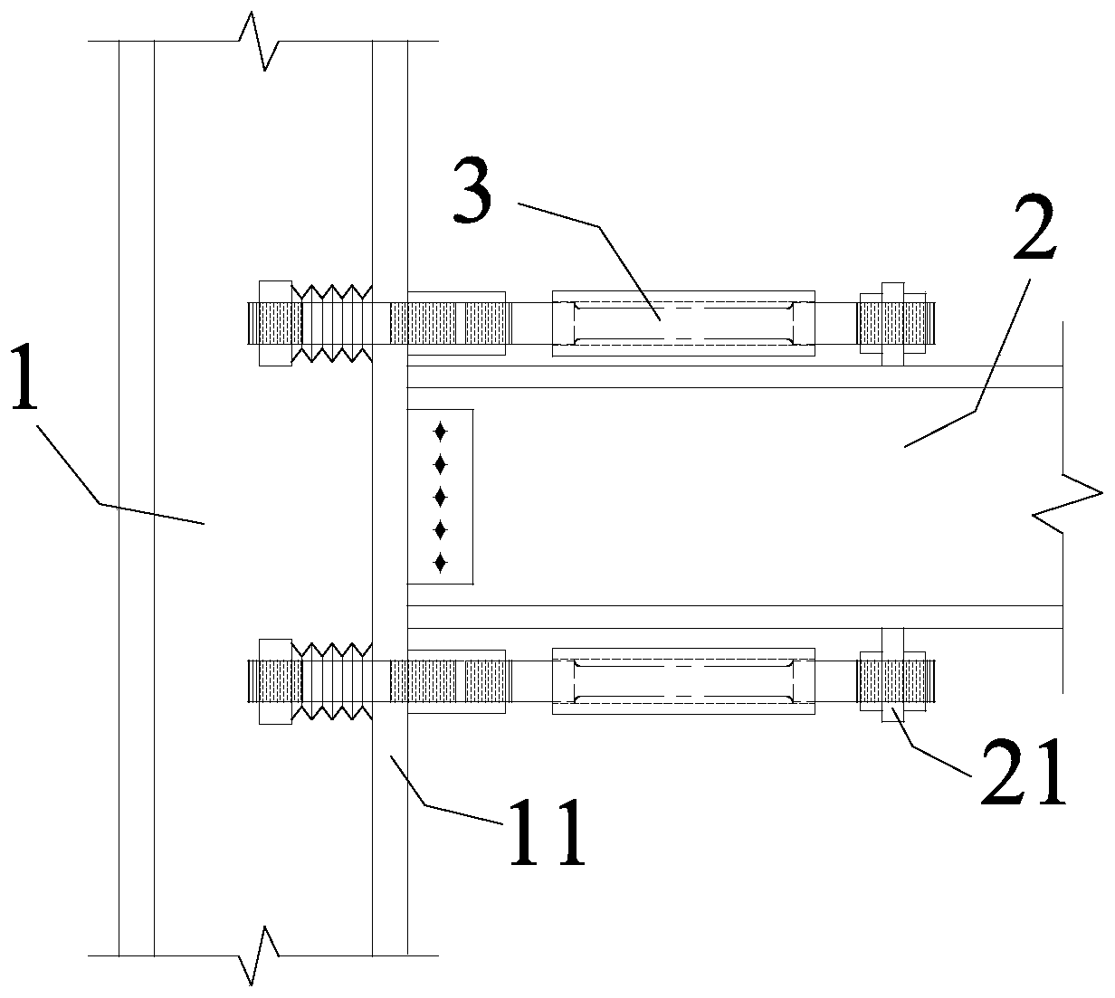In-series disc spring large deformation energy consumption beam column node
