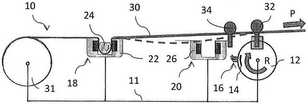Tensioning device, weaving machine, closing machine and method for tensioning a plurality of warp yarns