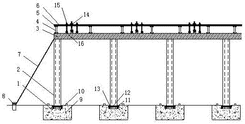 Protective shed structure for continuous girder crossing on-active-duty highway and construction method of protective shed structure