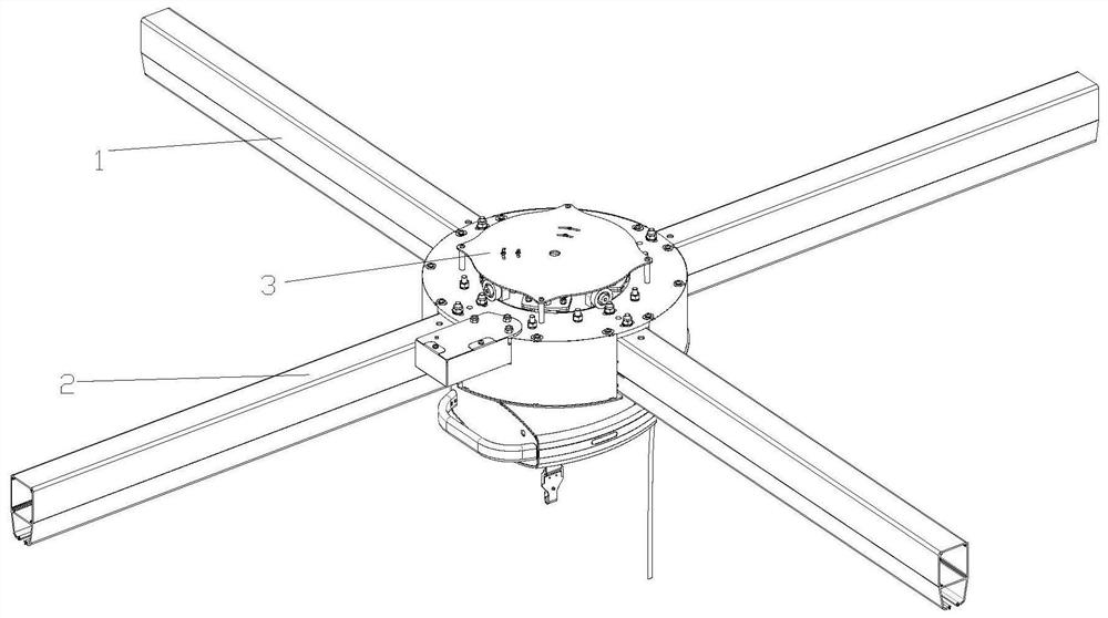 An overhead rail shifting machine with an automatic rail-changing turntable