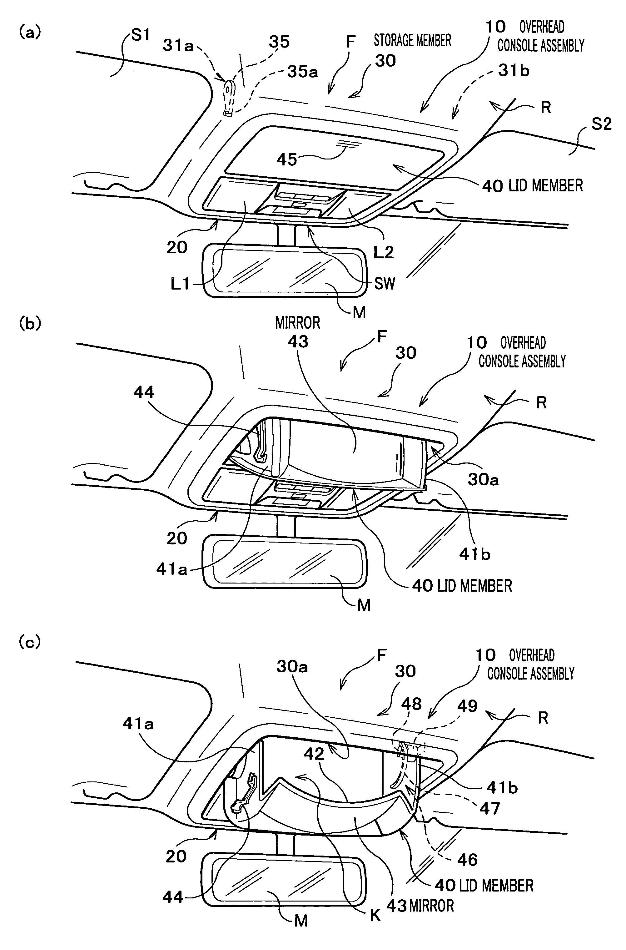 Overhead console assembly