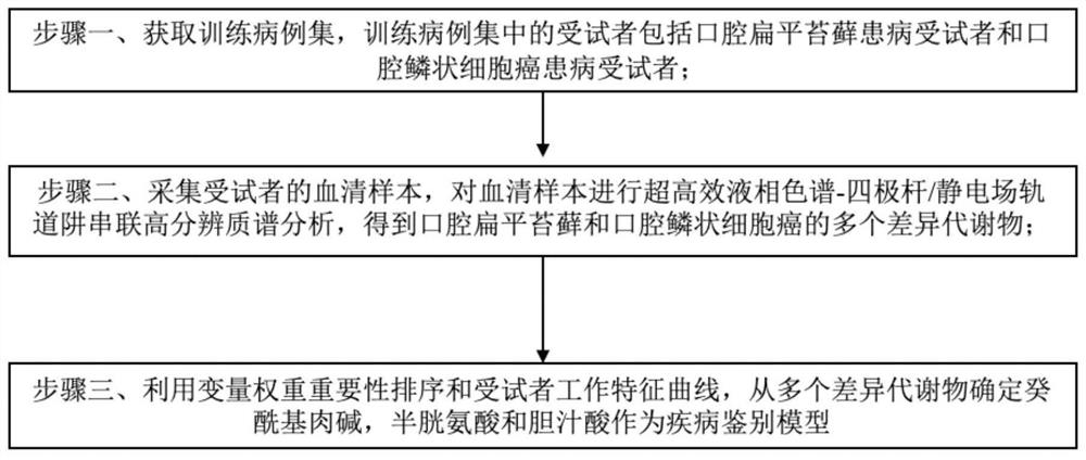 Construction method of disease identification model, marker and application thereof