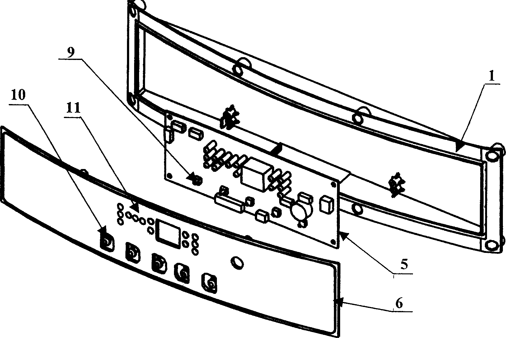 Integral structure of air conditioning in-door machine display panel