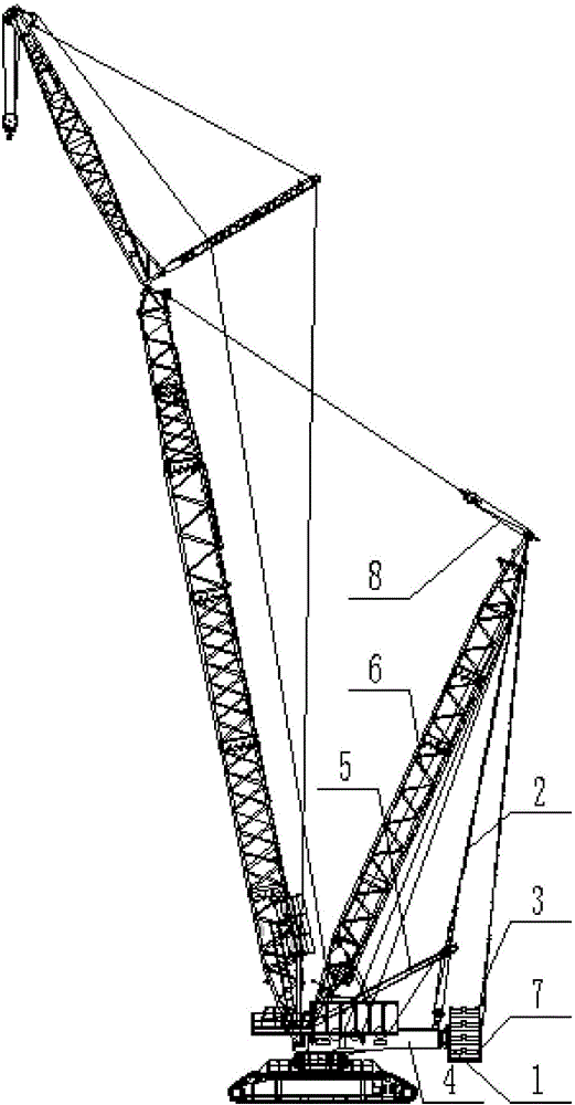 Controllable counterweight system of crawler crane