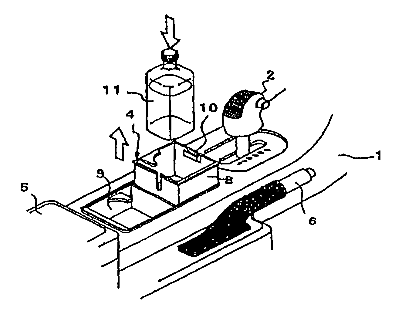 Configuration for operating interior device and cup holder using the same