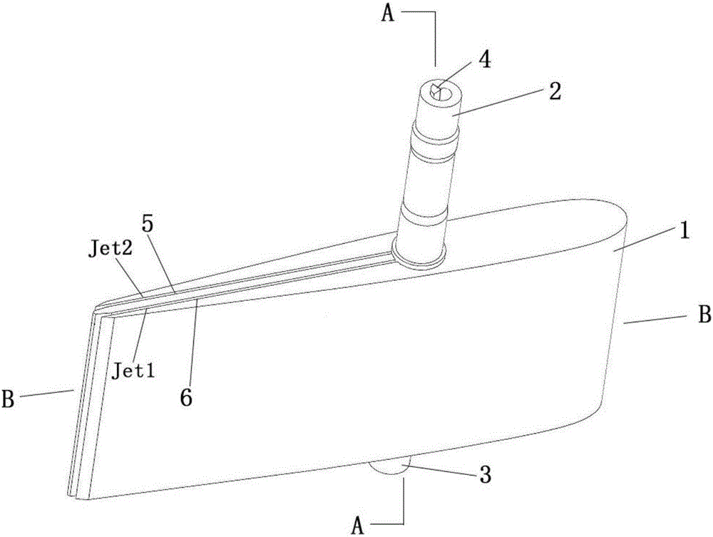 Water-spraying guide vane capable of improving deviation of optimum operating condition of water turbine