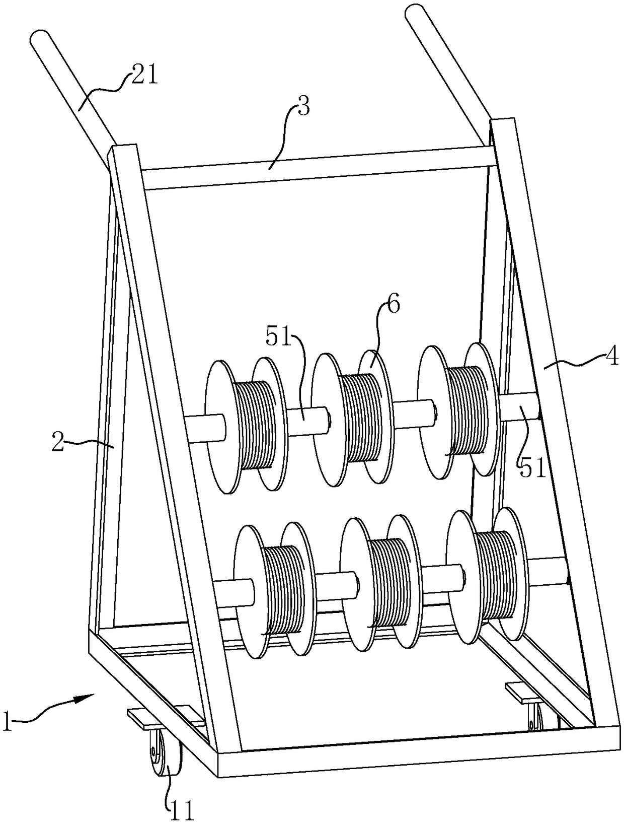 Cable reel paying-off device