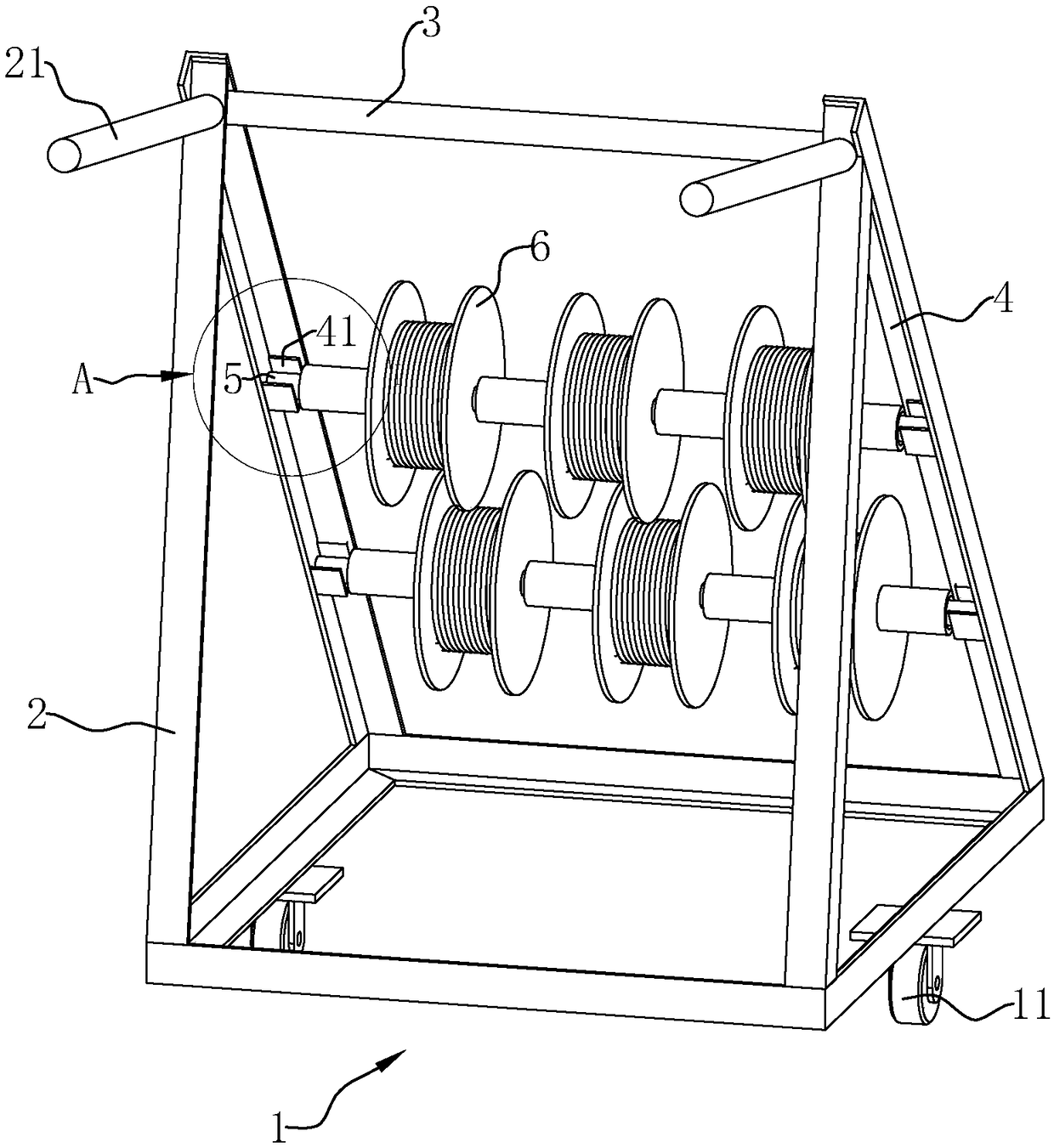 Cable reel paying-off device
