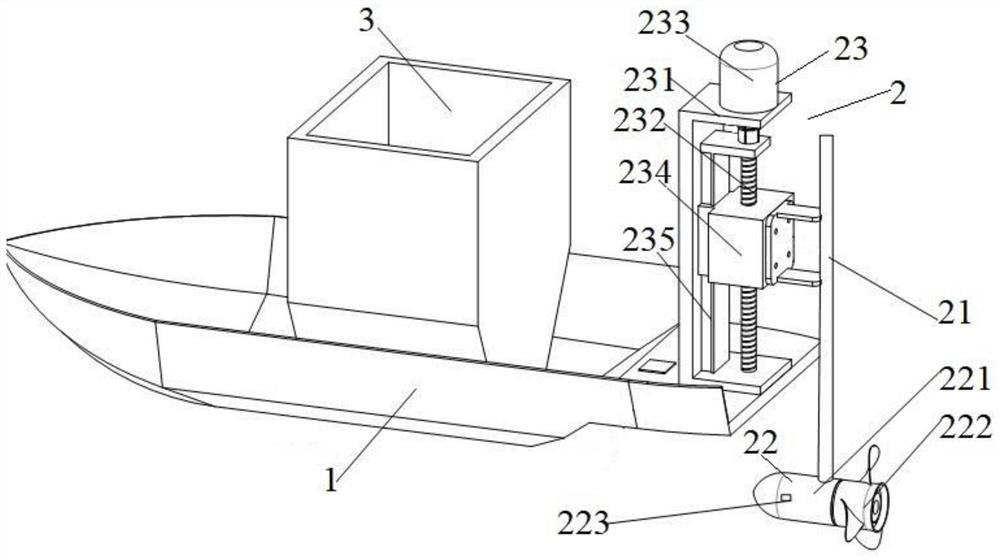 Autonomous adjustment method for immersion depth of propeller propelling device of unmanned culture ship