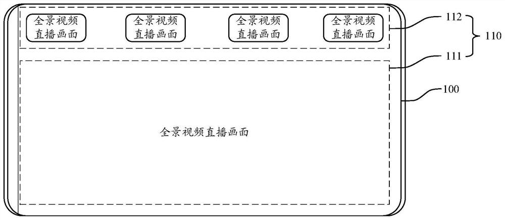 Panoramic video live broadcast microphone connection display processing method, electronic equipment and storage medium